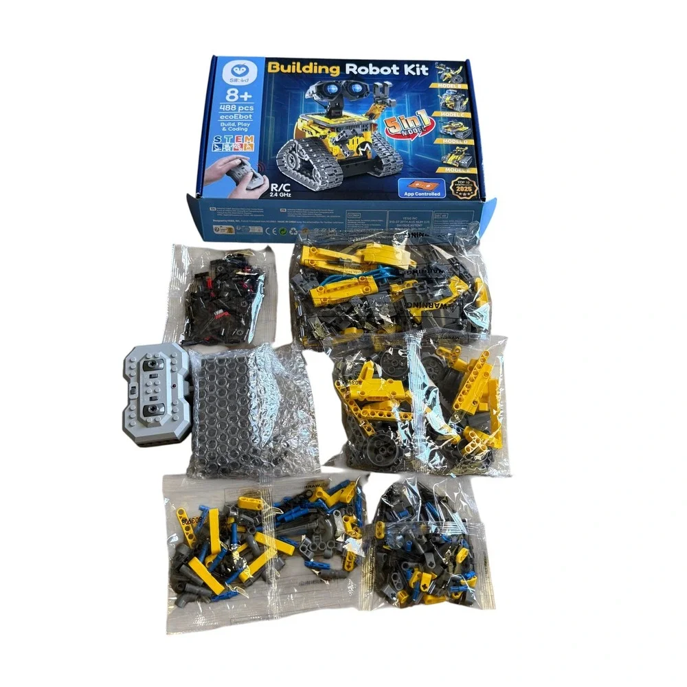 Sillbird Building Robot Kit 5-in-1 STEM App Remote Control 488pcs Yellow Black